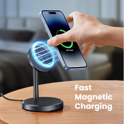 Magnetic Wireless Charger, 2-Pack 25W Fast Mag-Safe Stand for iPhone 17-16 | Fast Magnetic Wireless Charging Station for iPhone 17/17 Air/17 Pro/17 Pro Max, 16 Pro Max Series and AirPods - color: Black&White