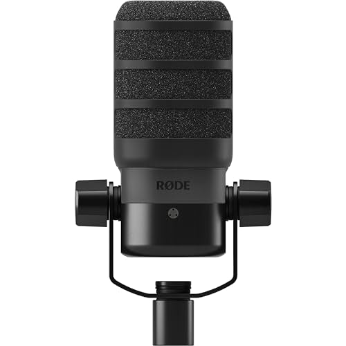 Rode PodMic Cardioid Dynamic Broadcast Microphone Bundle with WS14 High-Density Foam Pop Filter for PodMic — Cardioid XLR Studio Mic for Podcasting, Streaming, Voice Over, Broadcasting