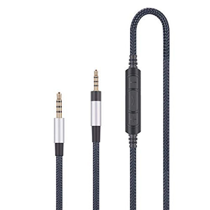 Audio Replacement Cable with in-Line Mic Remote Volume Control Compatible with Sennheiser PXC550, PXC480 Headphones, Audio Cord Compatible with Samsung Galaxy Huawei Android - color: Grey-Android-3.5mm
