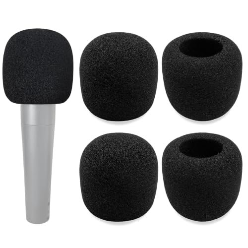 4-Pack Foam Windscreen Mic Cover Compatible with Shure SM57, Beta 57A, 545SD, 545 SD Series Mic,Pyle PylePro Dynamic Handheld Microphone, PDMIC78, WEYMIC WM57, High-Density Pop Filter