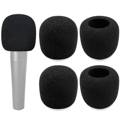 4-Pack Foam Windscreen Mic Cover Compatible with Shure SM57, Beta 57A, 545SD, 545 SD Series Mic,Pyle PylePro Dynamic Handheld Microphone, PDMIC78, WEYMIC WM57, High-Density Pop Filter