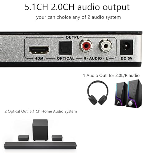 KAGO 4x1 HDMI Switch with eARC Audio Extractor - size: 4x1