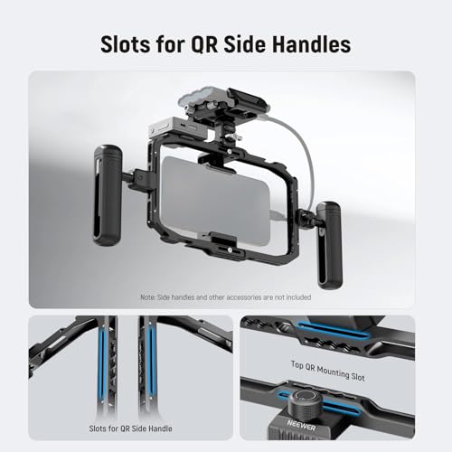 NEEWER Universal Phone Cage, Smartphone Video Rig with Quick Release Mounts Cold Shoes for Videomaker Filmmaking TikTok Vlogging Phone Video Stabilizer Holder Compatible with iPhone Samsung, PA039 - style: PA039