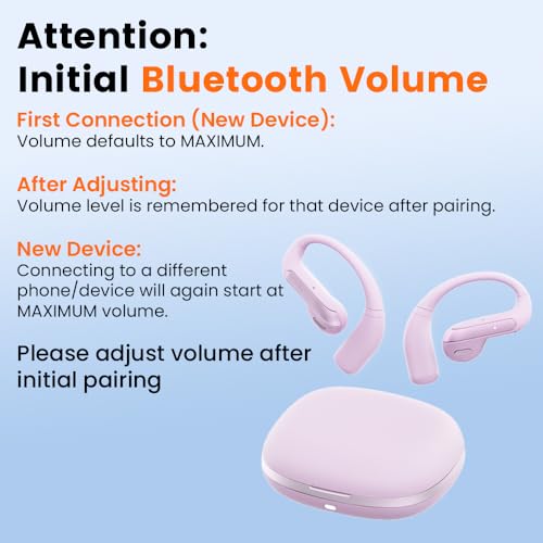 Piluyaa Open Ear Bluetooth 5.3 Earbuds, Wireless Headphones Sport Over Earphones Built-in Mic with Ear Hooks, 58H Playtime Ear Buds Fast Charging, IPX7 Waterproof for Running/Workout—Purple - color: Purple