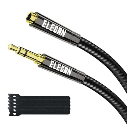 Headphone Extension Cable 10 Ft, 1/8 Inch 3.5 MM AUX Cord Wire Male to Female, Hi-Fi Sound Thin&Slim Braided TRS Stereo Audio Beats Cable Extender for Car,Home Stereos, Speaker,Phones - size: 10FT-1PK