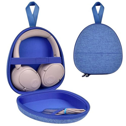 GWCASE Hard Shell Headphone Case with Secure Strap and Cable Pocket, Blue | 7.87 x 6.8 x 0.9 in Interior, Shock-Resistant EVA for Commuters, Students and Travelers, Fits Most Foldable Over-Ear Headphon - color: Blue