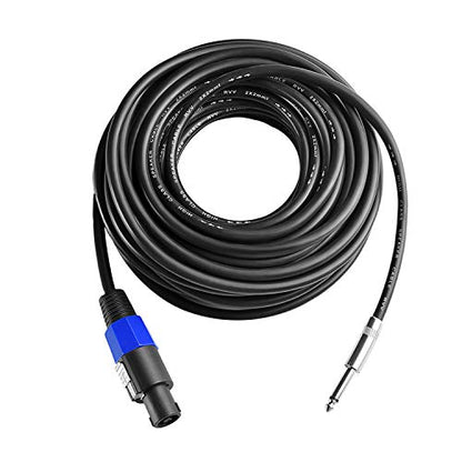 2Pcs 10ft Speakon to 1/4" TS Cable 12AWG Twist Lock Pro Audio Speaker Cord - size: 10Feet-2Pack
