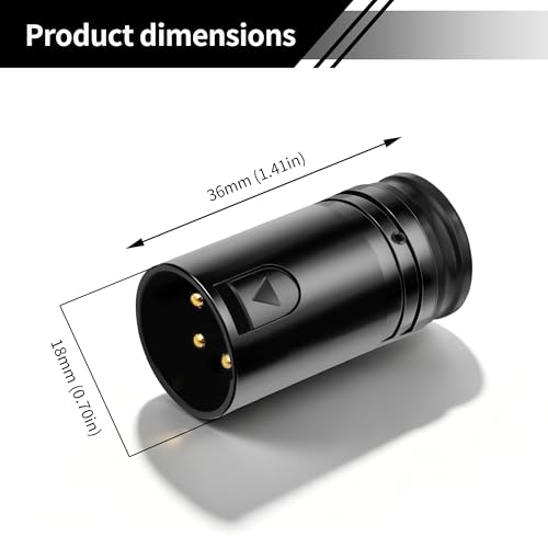 90 Degree Low Profile XLR Connectors 3 Pin Right Angle Rotatable XLR Male Connector Gold-Plated for DIY Microphone Audio Cable 4PCS - style: Kinweistex 3 Pin 90 Degree Rotatable XLR Male Connector