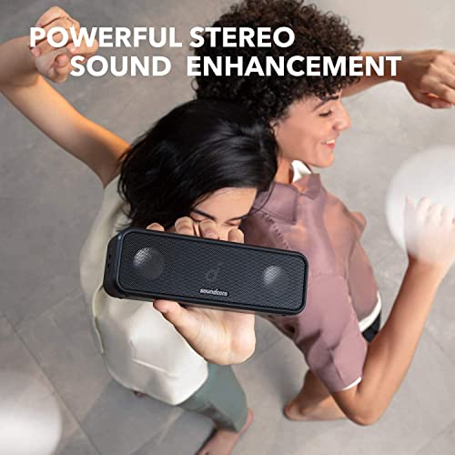 Soundcore Anker 3 Portable Bluetooth Speaker, IPX7 Waterproof, 24H Playtime | PartyCast, BassUp, Custom EQ App, Pure Titanium Diaphragm Drivers- for Home, Shower, Outdoor, and Beach