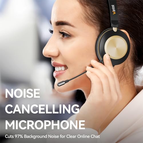 Wantek Headset with Mic, USB Headset with Microphone, Computer Headset with Noise Cancelling Microphone for Laptop PC, Mute in-line Controls