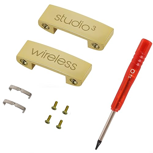 Studio 3 Hinge as Same as the OEM Replacement Parts Accessories Durable Repair Kit Compatible with Beats by Dre Studio3 (A1914) and Studio2 Wired/Wireless, Studio Pro (A2924) Headphones (Gold) - color: Gold