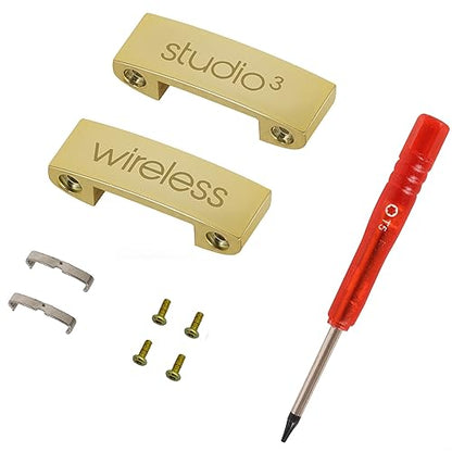 Studio 3 Hinge as Same as the OEM Replacement Parts Accessories Durable Repair Kit Compatible with Beats by Dre Studio3 (A1914) and Studio2 Wired/Wireless, Studio Pro (A2924) Headphones (Gold) - color: Gold