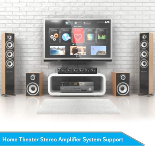 Pyle 6 Channel Speaker Selector Switch - Multi Zone A B Speaker Distribution Controller Box w/ Independent Audio Source Volume Control, Supports Home Theater Stereo Receiver System - Pyle PSLSW6