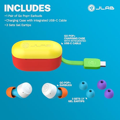 JLab Go Pop+, True Wireless Earbuds, Bluetooth 5, Dual Connect, IPX4, App Support, Confetti - color: Confetti, style: Pop+