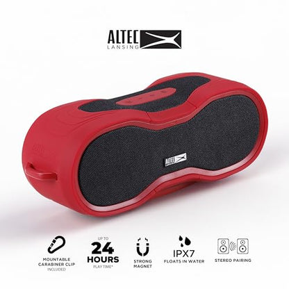 Altec Lansing - Portable Bluetooth Speaker, Waterproof IP67 - color: Red/White, size: Medium