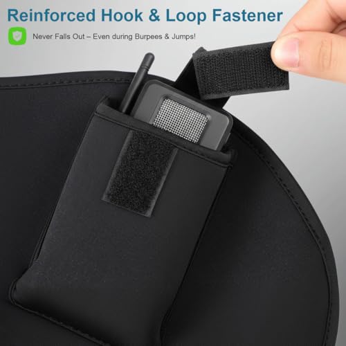 NOLITOY Microphone Holder Belt Adjustable Neoprene Mic Pack Belt with Quick Release Buckle Front Pocket Microphone Carrier Pouch for Fitness Training Yoga Outdoor Use