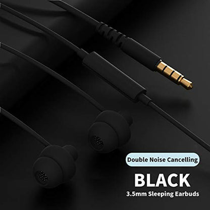 MAXROC Sleep Earplugs - Noise Isolating Ear Plugs Sleep Earbuds Headphones with Unique Total Soft Silicone Perfect for Insomnia, Side Sleeper, Snoring, Air Travel, Meditation & Relaxation(Black) - color: Black