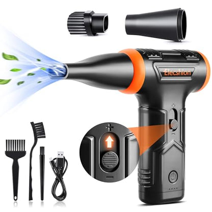 Compressed Air Duster - Electric Air Duster, 50 mph 110000RPM Super Power | Cordless Canned Air Dust Blower for PC/Computer/Blaster/Keyboard/Home, Mini/Variable Speed/Quick Dusting
