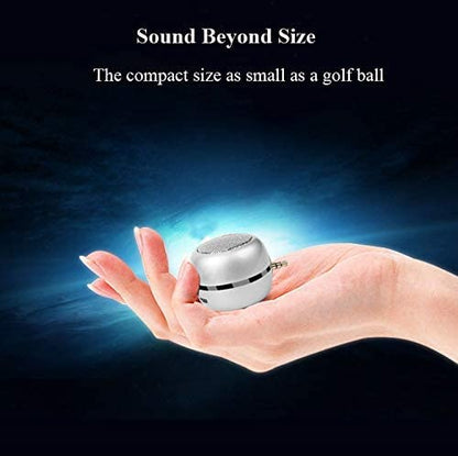 Milcraft Mini Speaker with 3.5mm Aux Input Jack, 3W Loud Portable Speaker for iPhone iPod iPad Cellphone Tablet Laptop, with USB Rechargeable Battery, Gift Choice for Kids, Silver