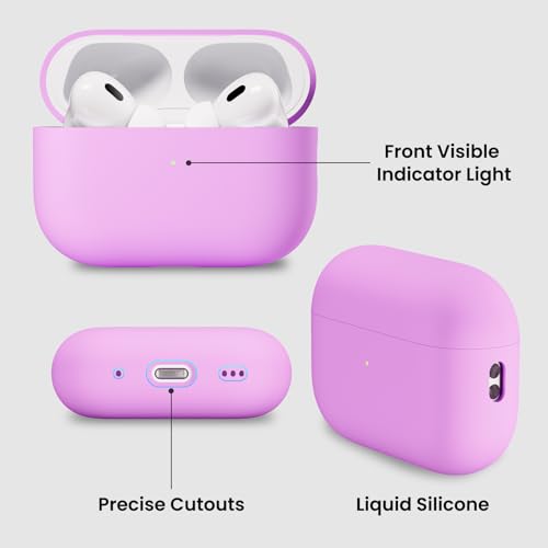 ORNARTO for AirPods Pro 2 Case, Hybrid Silicone, Cherry Blossom | Hybrid Silicone Rubber, Front LED Visible, Wireless Charging, Skin-Friendly Soft Touch, Anti-Scratch, Detachable Lanyard - color: Cherry Blossom