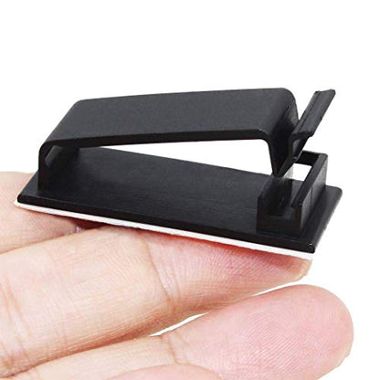 SOULWIT 50Pcs Self Adhesive Cable Management Clips - Black | for TV PC Ethernet Cable, Wall, under Desk Home Office - color: Black