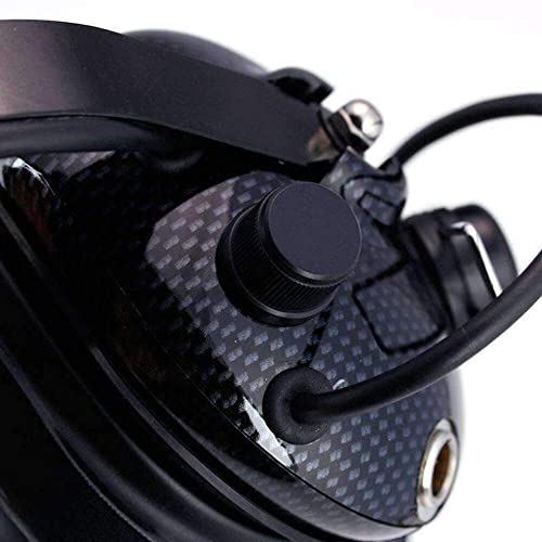 Rugged Radios H42-CF Carbon Fiber Behind The Head Two-Way Radio Headset with Dynamic Noise Cancelling Microphone, Push to Talk, and 3.5mm Input Jack for Music & MP3 Players | Two-Way Radio Headset with Clear Hear Speakers, Noise-Canceling Mic, PTT, 3.5mm