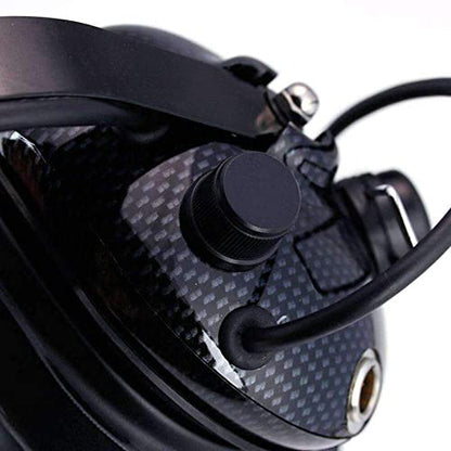Rugged Radios H42-CF Carbon Fiber Behind The Head Two-Way Radio Headset with Dynamic Noise Cancelling Microphone, Push to Talk, and 3.5mm Input Jack for Music & MP3 Players | Two-Way Radio Headset with Clear Hear Speakers, Noise-Canceling Mic, PTT, 3.5mm