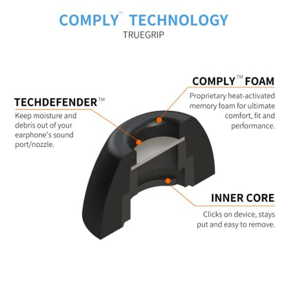 Comply Memory Foam Replacement Ear Tips, Black, Large (3 Pairs) | For Samsung Galaxy Buds Pro, Ultimate Comfort, Secure Fit, Superior Noise Isolation - size: Large