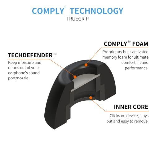 Comply Memory Foam Replacement Ear Tips, Black, Small (3 Pairs) | For Samsung Galaxy Buds Pro, Ultimate Comfort, Secure Fit, Superior Noise Isolation - size: Small