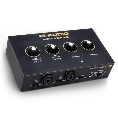 M-AUDIO M-Track Duo HD USB-C Audio Interface | 2 XLR/TRS Inputs, 2 TRS Outputs, 24-Bit/192kHz, Software Suite, for Production and Recording - size: HD Audio Interface, style: Interface Only