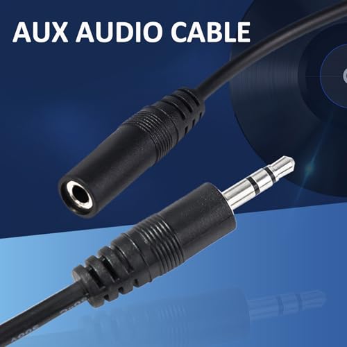 2-Pack 3.2ft 3.5mm AUX Stereo Extension Cable Male to Female, Slim Connector Compatible with iPhone, iPod, MP3 Player, Headphones, Car Stereo