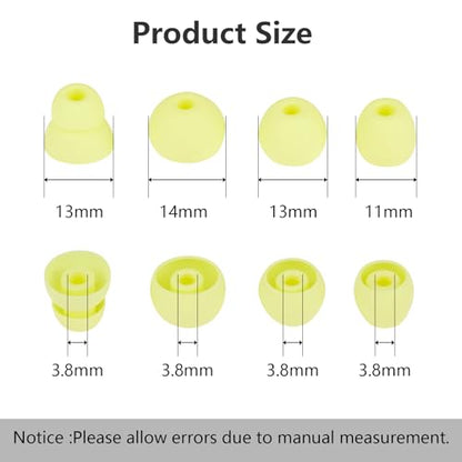 Replacement Earbud Tips Silicone Eartips Compatible with Powerbeats Pro Beats Wireless Earphone Headphones Ear Tips Earbud Replacement Tips, 4 Pairs Yellow - color: Yellow