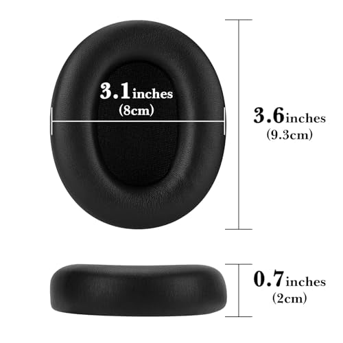 Linkidea Replacement Ear Pads for Skullcandy Crusher ANC 2 Headphones, Cushions, Covers (Protein Leather/Black)
