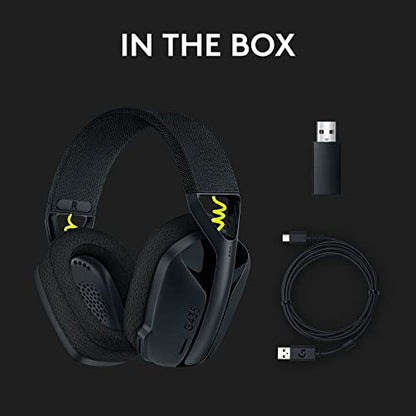 Logitech G435 Lightspeed Wireless Gaming Headset - Black | Lightweight over-ear headphones, built-in mics, 18h battery, Dolby Atmos, PC, PS4, PS5, Nintendo Switch/Switch 2, Mobile