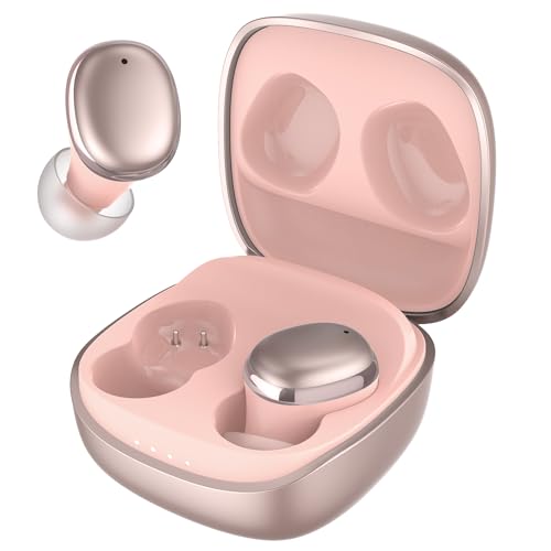 Groovz Go Essential True Wireless Earbuds with Charging Case - Up to 26 Hrs Battery Life - Designed & Engineered in the USA - Sweat-Resistant Bluetooth Earbuds with Built-in Microphone (Rose Gold) - color: Rose Gold