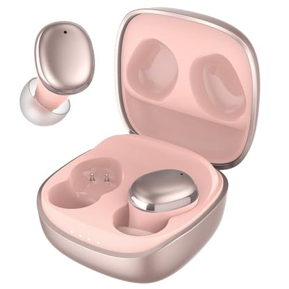Groovz Go Essential True Wireless Earbuds with Charging Case - Up to 26 Hrs Battery Life - Designed & Engineered in the USA - Sweat-Resistant Bluetooth Earbuds with Built-in Microphone (Rose Gold) - color: Rose Gold