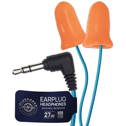 Plugfones Basic Wired Earplug Headphones, OSHA Compliant Foam Work Earbuds