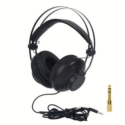 Headband Adjustable Studio Wired Monitor Headphones Over Ear Stereo Music Earphones Foldable DJ Ratable Headsets for Piano/Drum/Computer/Electronic Keyboard etc Music Electronic Equipment