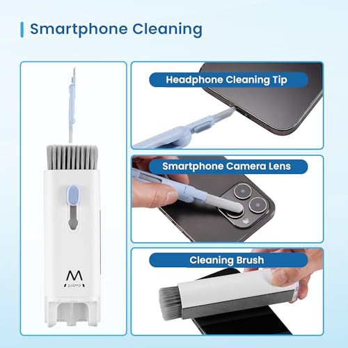 Ewent Keyboard Cleaner Kit 7in-1, Multifunction Cleaner Brush with Key Puller, All-in-One Cleaning kit, Empty Spray Bottle for PC Screen, Camera, Tablet, Smartphone, Earbuds Cleaning Pen for Airpods