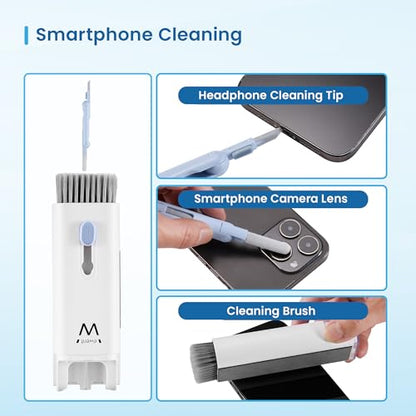 Ewent Keyboard Cleaner Kit 7in-1, Multifunction Cleaner Brush with Key Puller, All-in-One Cleaning kit, Empty Spray Bottle for PC Screen, Camera, Tablet, Smartphone, Earbuds Cleaning Pen for Airpods