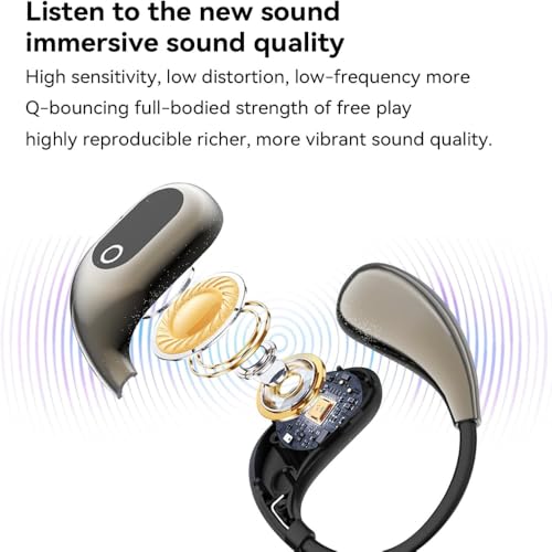 Wireless Earbuds for Workout/Running, Sports Bluetooth 5.4 Headphones,IPX7 Waterproof,Fast Charging,40Hrs Playtime Ear Buds with LED(Black-S) - color: BLACK-S