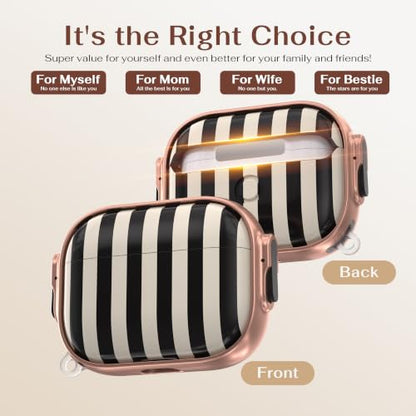 for AirPods Pro 2/1 Case Cover with Lock, Magsafe Compatible,Black Stripes - color: Black White Stripes, size: AirPods Pro 2/1 Case (2019/2022/2023)