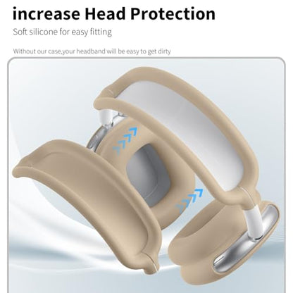 Maxjoy for AirPods Max, Soft Silicone Ear Cups Case/Ear Pad Case/Headband Cover, Anti-Scratch Protective Cover for Apple AirPods Max, Dark Khaki - color: Dark Khaki