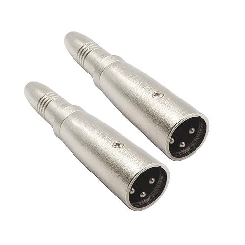 XLR to 1/4" Adapter 3PIN XLR Male to 6.35MM Female Connector Compatible with Microphone, Stereo, Mixer 2pcs - style: XLR Male to 6.35MM Female Adpapter