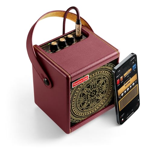 Positive Grid Spark MINI Vai 10W Portable Smart Amp, Designed by Steve Vai | Exclusive Mandala grille, burgundy tolex, burgundy weave cable & 4 custom Steve Vai presets. 100k+ tones, smart app. - color: Vai Burgundy