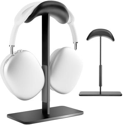 Headphone Stand for AirPods Max 2 & 1 Auto Sleep Mode, Black | Aluminum Pole & Stable Base, Anti-Scratch ABS Headset Holder, Anti-Scratch Touch Surface, Universal Compatibility - color: Black