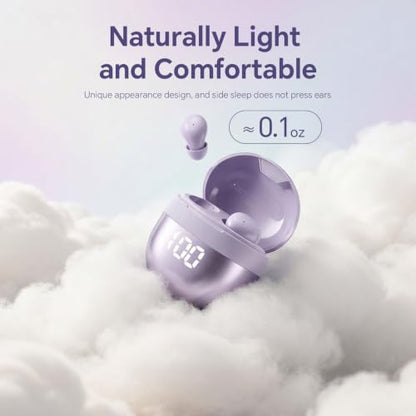 Yihou Invisible Small Mini Sleep Earbuds Purple Headphones Wireless Bluetooth Comfortable Tiny Sleeping Smallest Low Profile Micro Discreet Hidden Kids Earbuds Ear Buds for Small Ear Canals Women Work - color: Purple