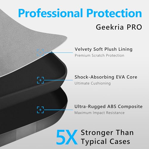Geekria PRO Rugged Headphones Case Compatible with Bose QC Ultra II/SE/45/35 II Gaming Headset, Hard Shell, Durable, Multi-Layer Protection Travel Carrying Bag (Black)