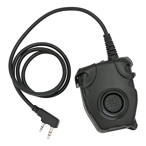 Tactical U94 PTT 2Pin, Push to Talk for UV-5R Series | Civilian Connector for COMTA Headset,Clothing Clip Design,Lightweight Cable - style: PL