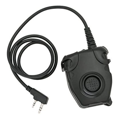Tactical U94 PTT 2Pin, Push to Talk for UV-5R Series | Civilian Connector for COMTA Headset,Clothing Clip Design,Lightweight Cable - style: PL